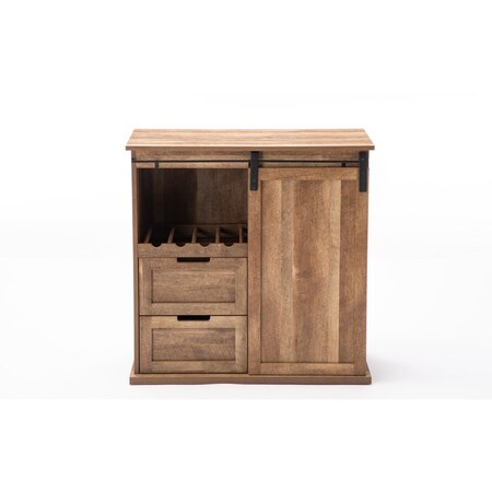 Boraam Boraam 77417 Weston Sliding Barn Door Wine Cabinet; Natural 77417
